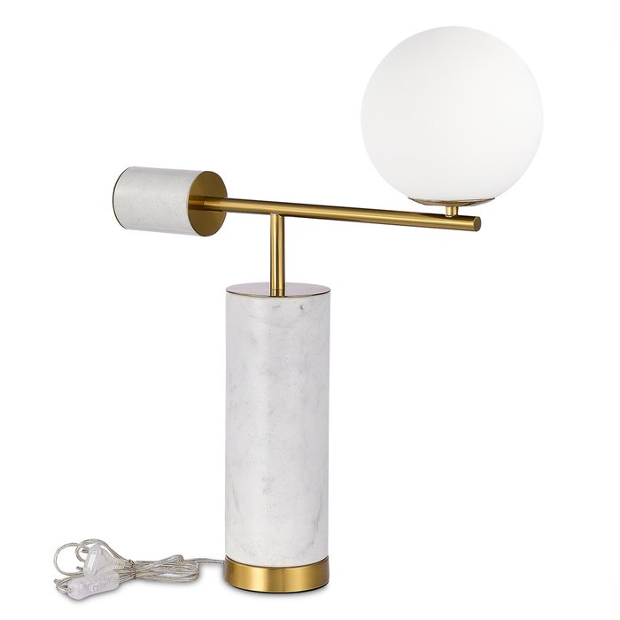 Настольная лампа Danese бело-латунного цвета - купить Настольные лампы по цене 20580.0