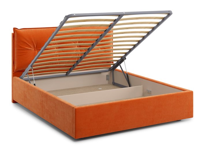 Кровать Cedrino 160х200 оранжевого цвета с подъемным механизмом - лучшие Кровати для спальни в INMYROOM