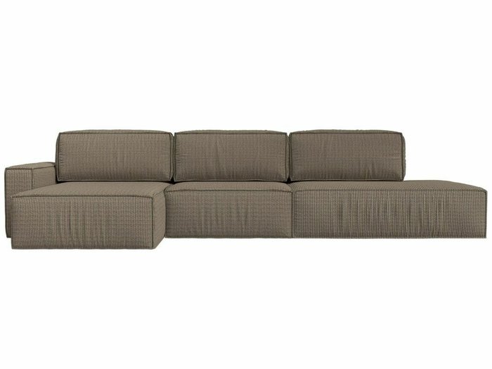 Угловой диван-кровать Прага модерн лонг бежево-коричневого цвета левый угол - купить Угловые диваны по цене 102999.0