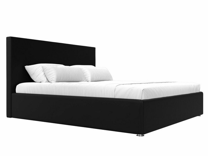 Кровать Кариба 160х200 черного цвета с подъемным механизмом (экокожа)  - лучшие Кровати для спальни в INMYROOM