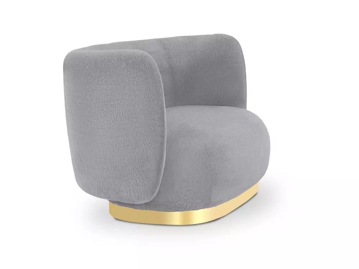 Диван Lucca серого цвета с золотым основанием - лучшие Прямые диваны в INMYROOM