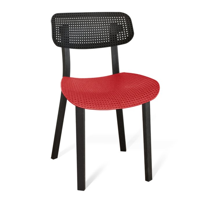 Обеденный стул Точка роста черно-красного цвета