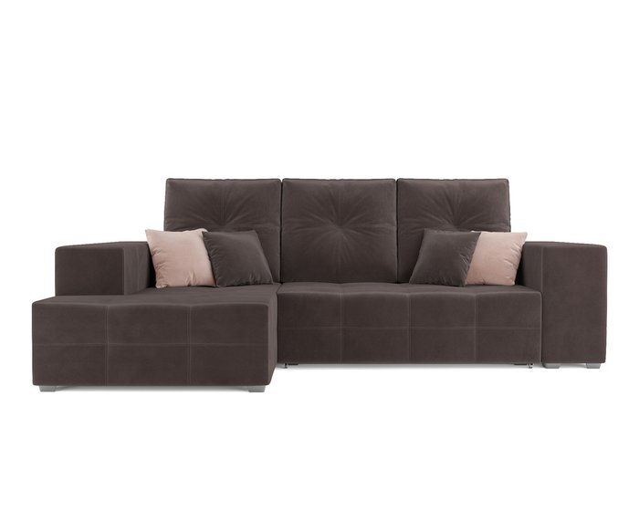 Угловой диван-кровать Монреаль коричневого цвета левый угол - купить Угловые диваны по цене 38690.0