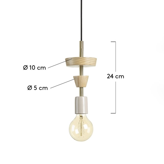 Подвесной светильник Bleeker из металла и дерева  - лучшие Подвесные светильники в INMYROOM