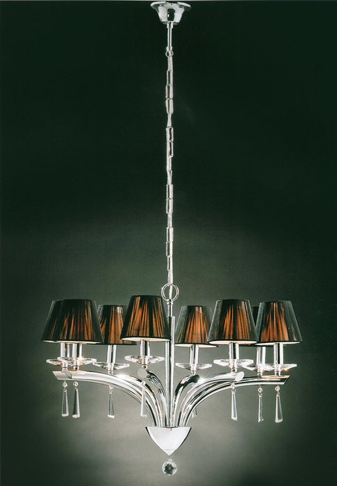 Подвесной светильник Ming Wang с текстильными абажурами черного цвета - лучшие Подвесные люстры в INMYROOM