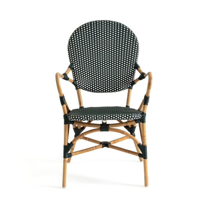Кресло из стеблей ротанга Bistro зеленого цвета - купить Садовые стулья по цене 19079.0