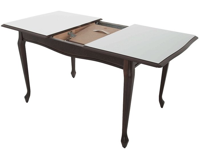 Стол раздвижной Кабриоль бело-коричневого цвета - лучшие Обеденные столы в INMYROOM