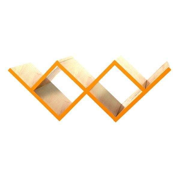 Полка для гостиной Woo Shelf с торцом горчичного цвета Полка для гостиной Woo Shelf с торцом горчичного цвета