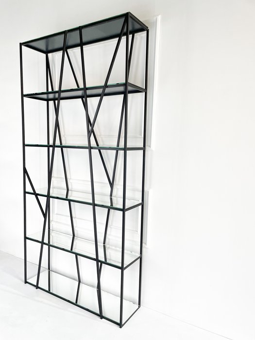 Стеллаж "Olivia" черный с прозрачным стеклом (2000х900х300) - лучшие Стеллажи в INMYROOM