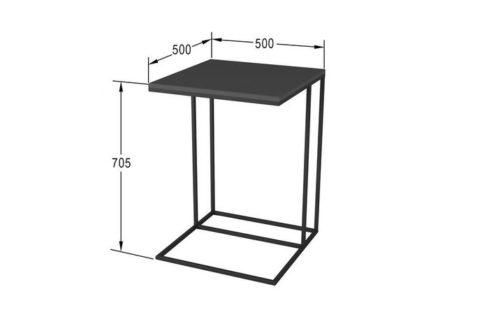 Кофейный стол Хайгрет графитового цвета - купить Кофейные столики по цене 6010.0