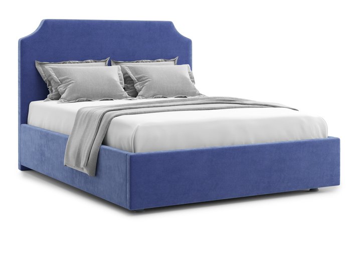 Кровать Izeo 160х200 синего цвета с подъемным механизмом 