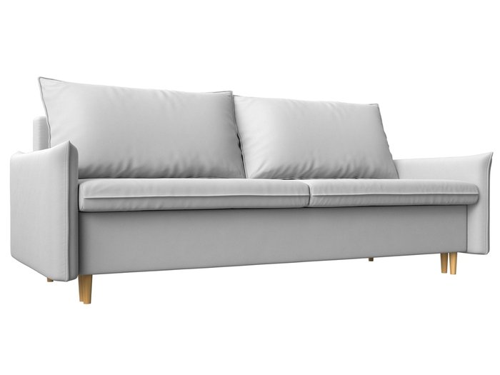 Прямой диван-кровать Хьюстон белого цвета (экокожа)