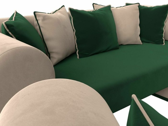Набор мягкой мебели Кипр 3 зелено-бежевого цвета - лучшие Комплекты мягкой мебели в INMYROOM