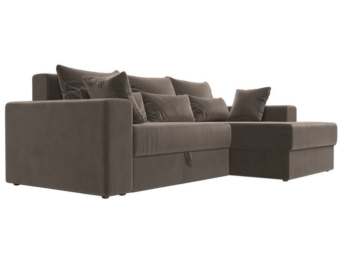 Угловой диван-кровать Мэдисон коричневого цвета - лучшие Угловые диваны в INMYROOM