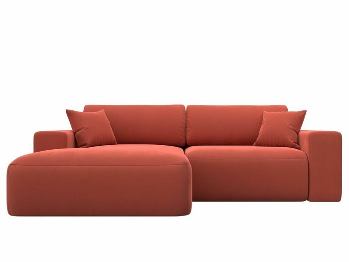 Угловой диван-кровать Лига 036 Классик кораллового цвета левый угол - купить Угловые диваны по цене 83999.0
