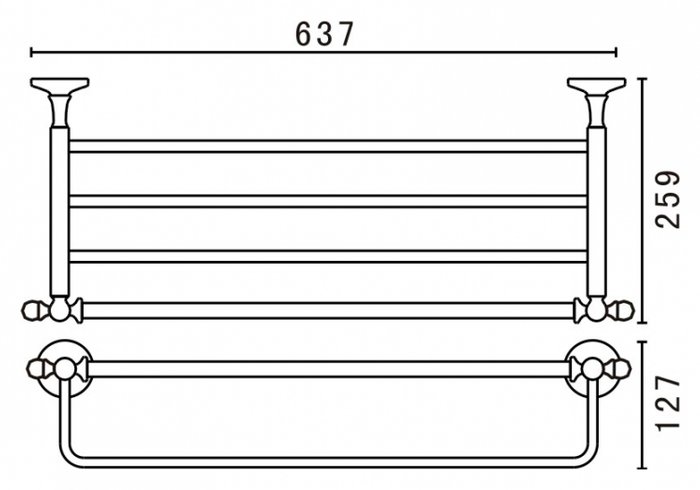 Полка Artamp;Max Antic Crystal AM-2622SJ-Br - лучшие Полки для ванной в INMYROOM