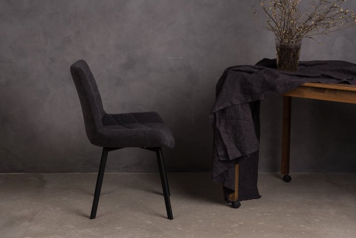Стул с поворотным механизмом Atria графитового цвета с черными ножками - лучшие Обеденные стулья в INMYROOM