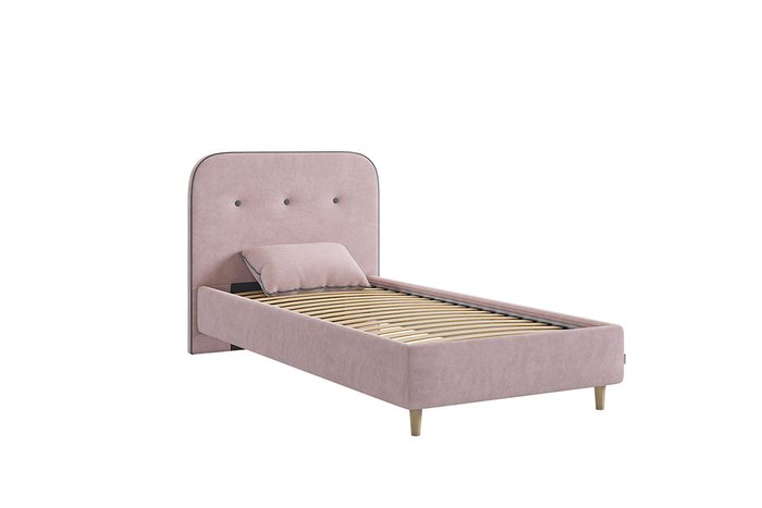 Кровать Лео 90х200 нежно-розового цвета без подъемного механизма - купить Кровати для спальни по цене 17490.0