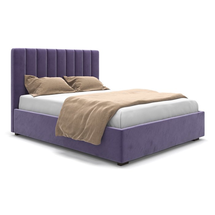 Кровать Elle с подъемным механизмом фиолетового цвета 200х200