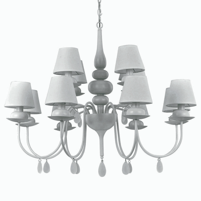 Подвесная люстра IDEAL LUX "Blanche" с белыми абажурами