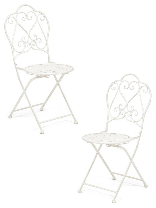 Набор из двух садовых стульев Secret De Maison Love Chair белого цвета