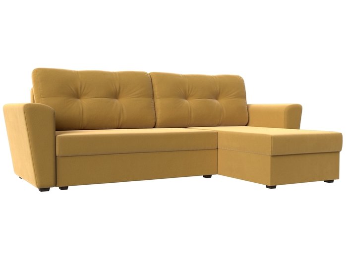 Угловой диван-кровать Амстердам лайт желтого цвета правый угол