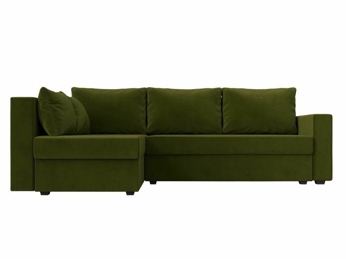 Угловой диван-кровать Мансберг зеленого цвета левый угол - купить Угловые диваны по цене 39999.0