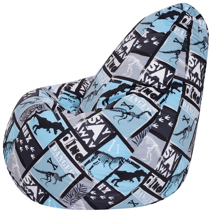 Кресло-мешок Груша 2XL Тиранозавр серо-голубого цвета - купить Бескаркасная мебель по цене 5090.0