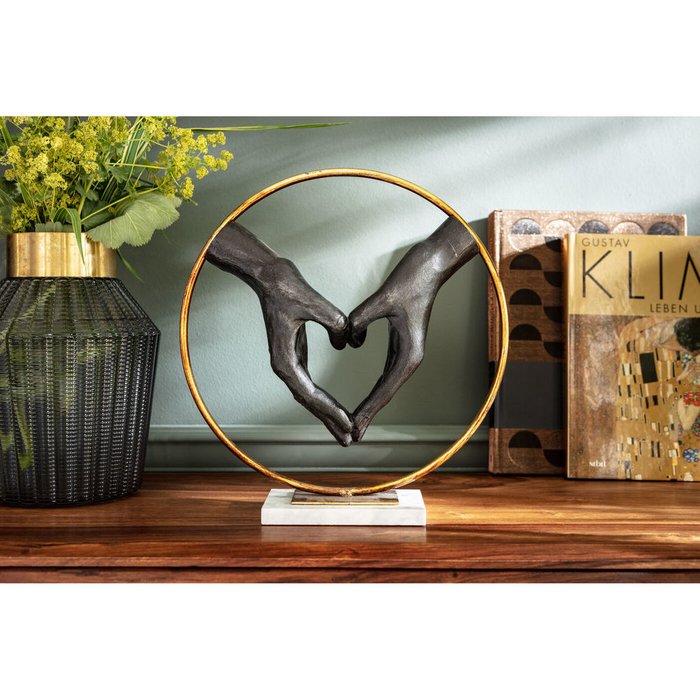 Предмет декоративный Heart Hand серо-золотого цвета - купить Фигуры и статуэтки по цене 14651.0