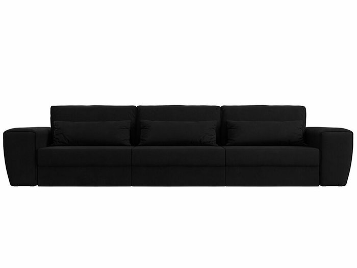 Прямой диван-кровать Лига 008 Long черного цвета - купить Прямые диваны по цене 63999.0