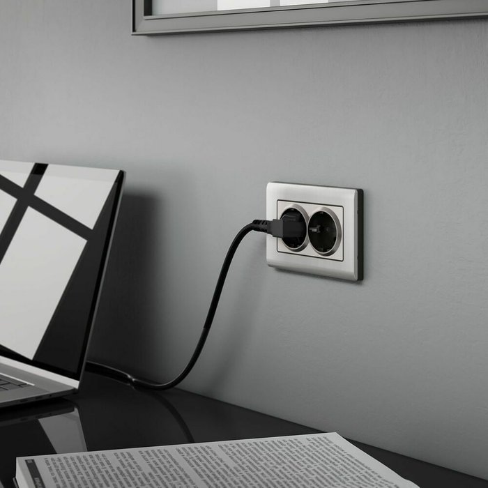 Розетка двойная с заземлением глянцевый никель W1172002 - купить Розетки по цене 1160