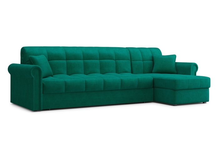 Угловой диван-кровать Палермо 1.8 темно-зелёного цвета