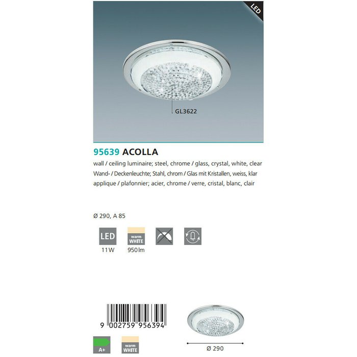 Светильник настенно-потолочный Eglo Acolla 95639 - лучшие Потолочные светильники в INMYROOM