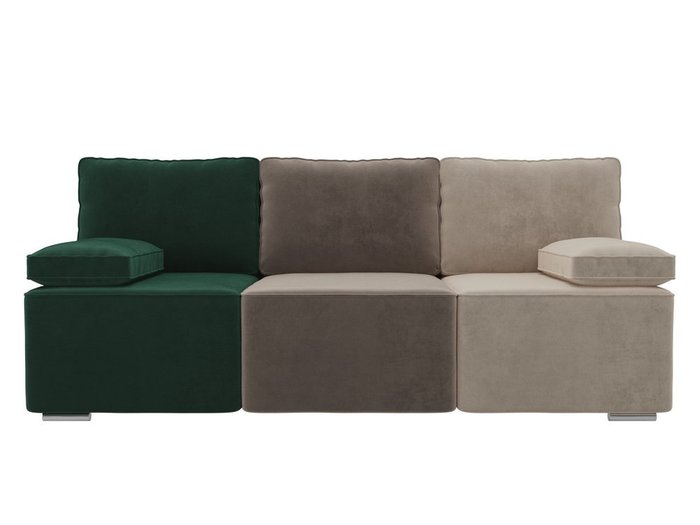 Прямой диван-кровать Радуга бежево-коричнево-зеленого цвета - купить Прямые диваны по цене 33090.0