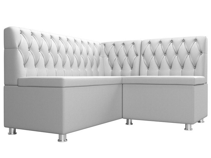 Кухонный угловой диван Мирта белого цвета (экокожа) правый угол - лучшие Угловые диваны в INMYROOM