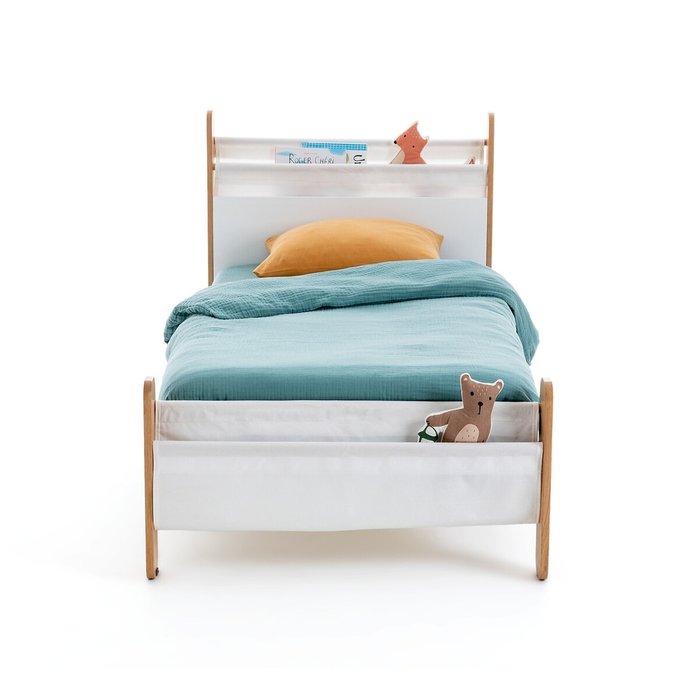 Кровать с основанием и карманами для хранения Nadon 90x190 белого цвета - купить Одноярусные кроватки по цене 31938.0