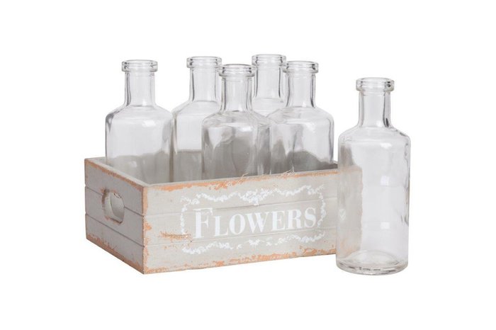 Набор стеклянных бутылок "Flowers" - купить Емкости для хранения по цене 2500.0