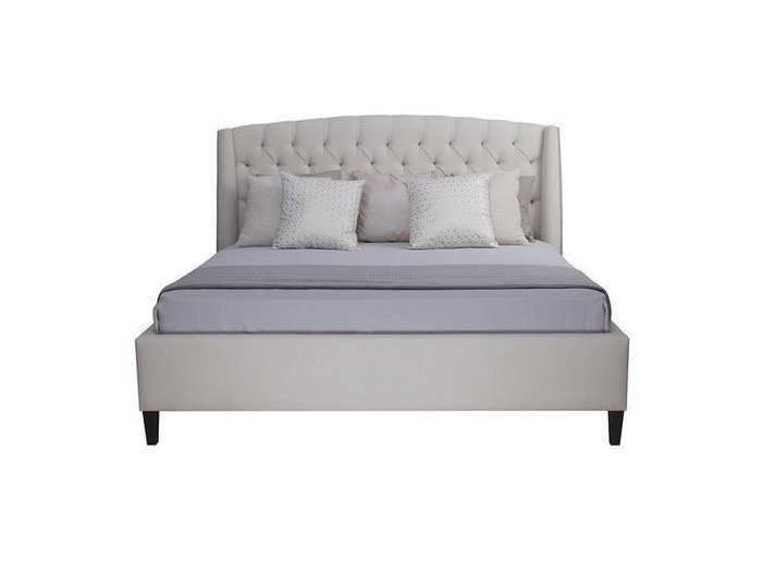 Кровать Diaz с обивкой из ткани светло-серого цвета 160х200 