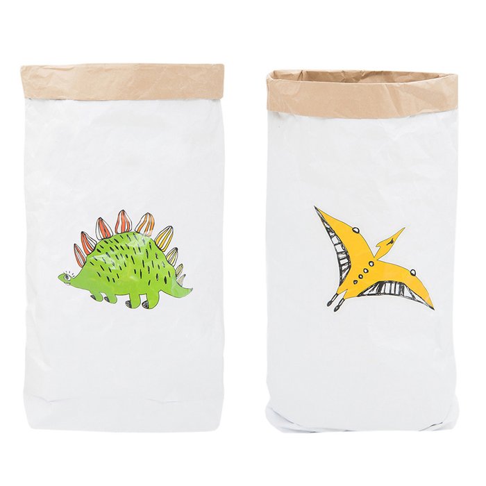 Эко-мешок для игрушек Стегозавр из крафт бумаги - купить Декоративные коробки по цене 290.0