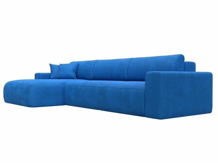 Угловой диван-кровать Лига 036 Классик Лонг темно-голубого цвета левый угол - лучшие Угловые диваны в INMYROOM