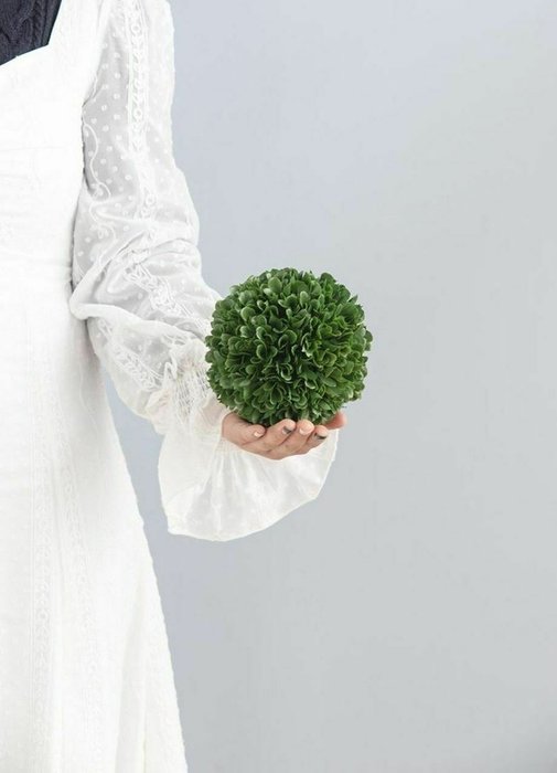 Шар декоративный Самшит 13 зеленого цвета - лучшие Декоративные цветы в INMYROOM