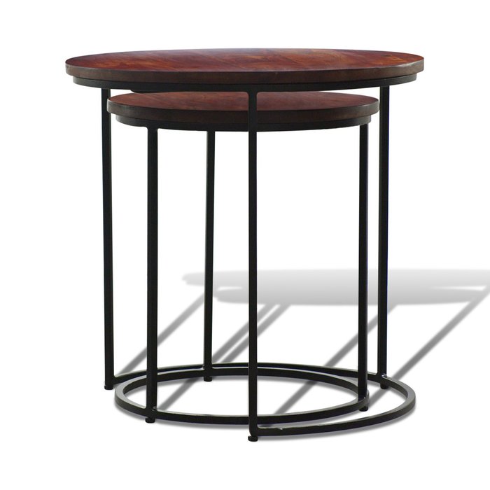 Набор из двух кофейных столиков коричневого цвета  - лучшие Кофейные столики в INMYROOM