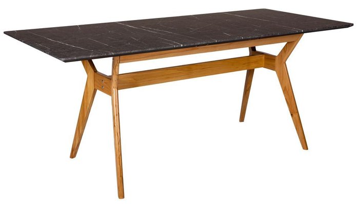Стол раскладной Нарвик со столешницей из мрамора цвета графит - купить Обеденные столы по цене 37570.0