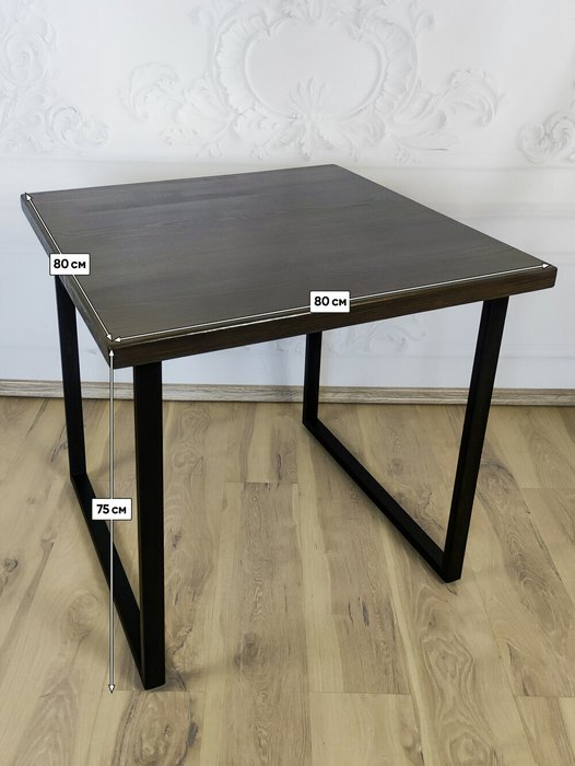 Стол обеденный Loft 80х80 со столешницей из массива сосны цвета венге - купить Обеденные столы по цене 14683.0 Стол обеденный Loft 80х80 со столешницей из массива сосны цвета венге - купить Обеденные столы по цене 14683.0