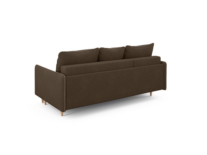 Угловой диван-кровать левый Ron темно-коричневого цвета - лучшие Угловые диваны в INMYROOM