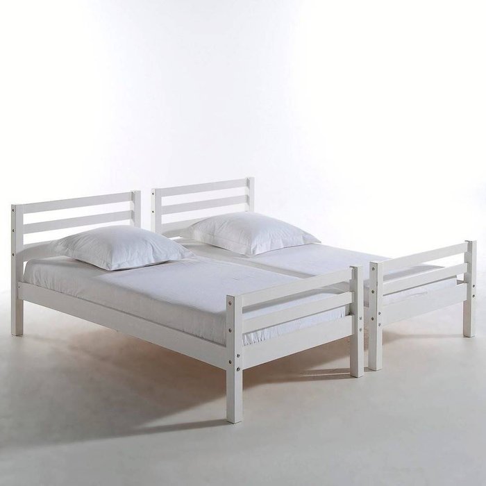 Кровать двухъярусная из массива сосны Maysar белого цвета - купить Двухъярусные кроватки по цене 46904.0