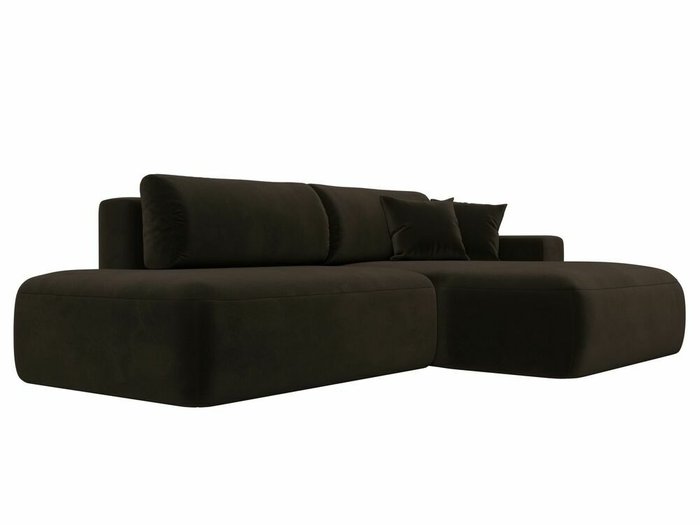 Угловой диван-кровать Лига 036 Модерн темно-коричневого цвета правый угол - лучшие Угловые диваны в INMYROOM