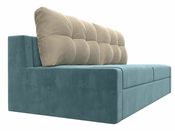Прямой диван-кровать Мартин бирюзово-бежевого цвета - лучшие Прямые диваны в INMYROOM