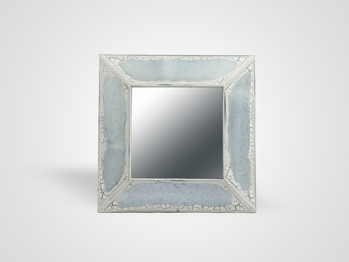 Квадратное Настенное зеркало в деревянной раме со старением 