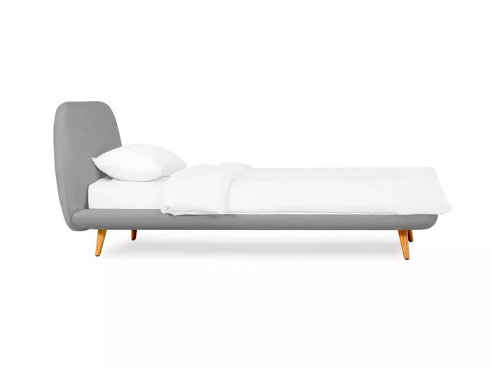 Кровать Loa 90х200 серого цвета без подъемного механизма - лучшие Кровати для спальни в INMYROOM